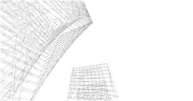 Mimari sanat konseptinde soyut çizgiler, minimum geometrik şekiller. 