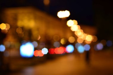 Bulanık soyut ışıklar gece şehrin arka planı