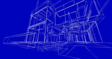 soyut mimari duvar kağıdı tasarımı, dijital konsept arkaplan