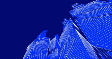 minimal geometrik şekiller, mimari çizgiler