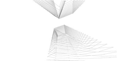 Mimari sanat konseptinde soyut çizgiler, minimum geometrik şekiller. 