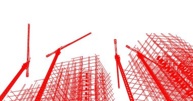 soyut mimari duvar kağıdı tasarımı, dijital konsept arkaplan