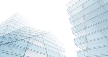 Mimari sanat konseptinde soyut çizgiler, minimum geometrik şekiller. 