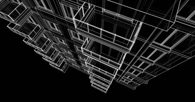 soyut mimari duvar kağıdı tasarımı, dijital konsept arkaplan