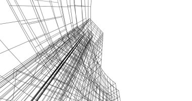 Mimari sanat konseptinde soyut çizgiler, minimum geometrik şekiller. 