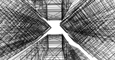 soyut mimari duvar kağıdı tasarımı, dijital konsept arkaplan