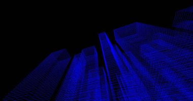 Arkaplanda mimari bina 3d illüstrasyon