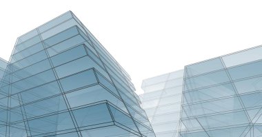 Mimari sanat konseptinde soyut çizgiler, minimum geometrik şekiller. 