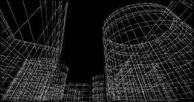 soyut mimari duvar kağıdı tasarımı, dijital konsept arkaplan