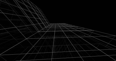 Mimari sanat konseptinde soyut çizgiler, minimum geometrik şekiller. 