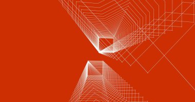 Mimari sanat konseptinde soyut çizgiler, minimum geometrik şekiller. 