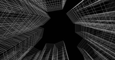 soyut mimari duvar kağıdı tasarımı, dijital konsept arkaplan