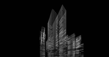 soyut mimari duvar kağıdı tasarımı, dijital konsept arkaplan