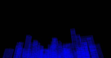 Arkaplanda mimari bina 3d illüstrasyon