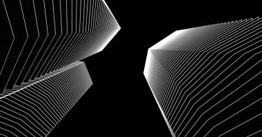 3d mimari duvar kağıdı tasarımı, dijital bina çizimi 