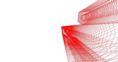 3d mimari duvar kağıdı tasarımı, dijital bina çizimi 