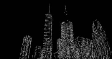 soyut mimari duvar kağıdı tasarımı, dijital konsept arkaplan