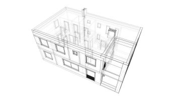Mimari sanat konseptinde soyut çizgiler, minimum geometrik şekiller. 
