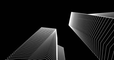 Arkaplanda mimari bina 3d illüstrasyon