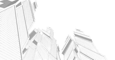 Mimari sanat konseptinde soyut çizgiler, minimum geometrik şekiller. 