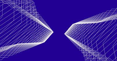 Mimari sanat konseptinde soyut çizgiler, minimum geometrik şekiller. 