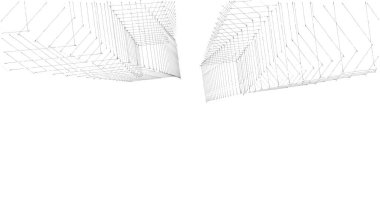 Mimari sanat konseptinde soyut çizgiler, minimum geometrik şekiller. 