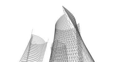 soyut mimari duvar kağıdı tasarımı, dijital konsept arkaplan