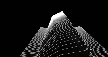 Arkaplanda mimari bina 3d illüstrasyon