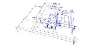 Mimari sanat konseptinde soyut çizgiler, minimum geometrik şekiller. 