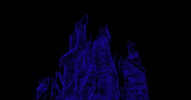 Arkaplanda mimari bina 3d illüstrasyon