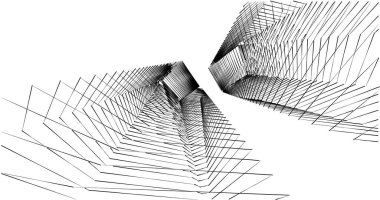 Mimari sanat konseptinde soyut çizgiler, minimum geometrik şekiller. 