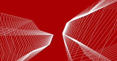 Mimari sanat konseptinde soyut çizgiler, minimum geometrik şekiller. 