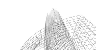 Mimari sanat konseptinde soyut çizgiler, minimum geometrik şekiller. 