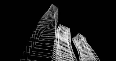 soyut mimari duvar kağıdı tasarımı, dijital konsept arkaplan