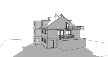 Mimari sanat konseptinde soyut çizgiler, minimum geometrik şekiller. 