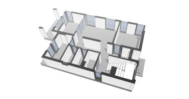 Mimari sanat konseptinde soyut çizgiler, minimum geometrik şekiller. 