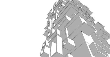 soyut mimari duvar kağıdı tasarımı, dijital konsept arkaplan