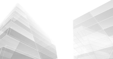Mimari sanat konseptinde soyut çizgiler, minimum geometrik şekiller. 