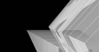 Mimari sanat konseptinde soyut çizgiler, minimum geometrik şekiller. 