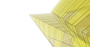 Mimari sanat konseptinde soyut çizgiler, minimum geometrik şekiller. 