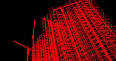 soyut mimari duvar kağıdı tasarımı, dijital konsept arkaplan