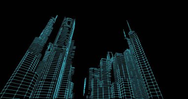 soyut mimari duvar kağıdı tasarımı, dijital konsept arkaplan