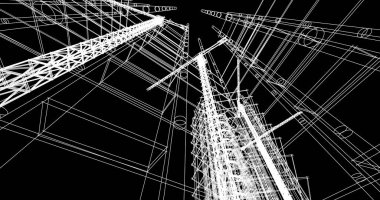 soyut mimari duvar kağıdı tasarımı, dijital konsept arkaplan