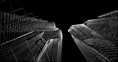 soyut mimari duvar kağıdı tasarımı, dijital konsept arkaplan