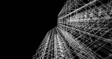 soyut mimari duvar kağıdı tasarımı, dijital konsept arkaplan