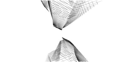 Mimari sanat konseptinde soyut çizgiler, minimum geometrik şekiller. 