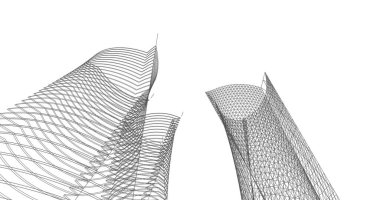 soyut mimari duvar kağıdı tasarımı, dijital konsept arkaplan