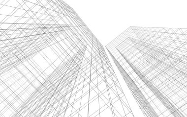 Mimari sanat konseptinde soyut çizgiler, minimum geometrik şekiller. 