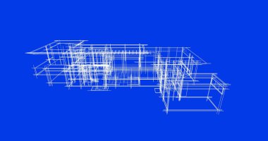 Mimari sanat konseptinde soyut çizgiler, minimum geometrik şekiller. 