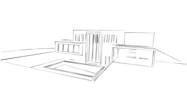 soyut mimari duvar kağıdı tasarımı, dijital konsept arkaplan